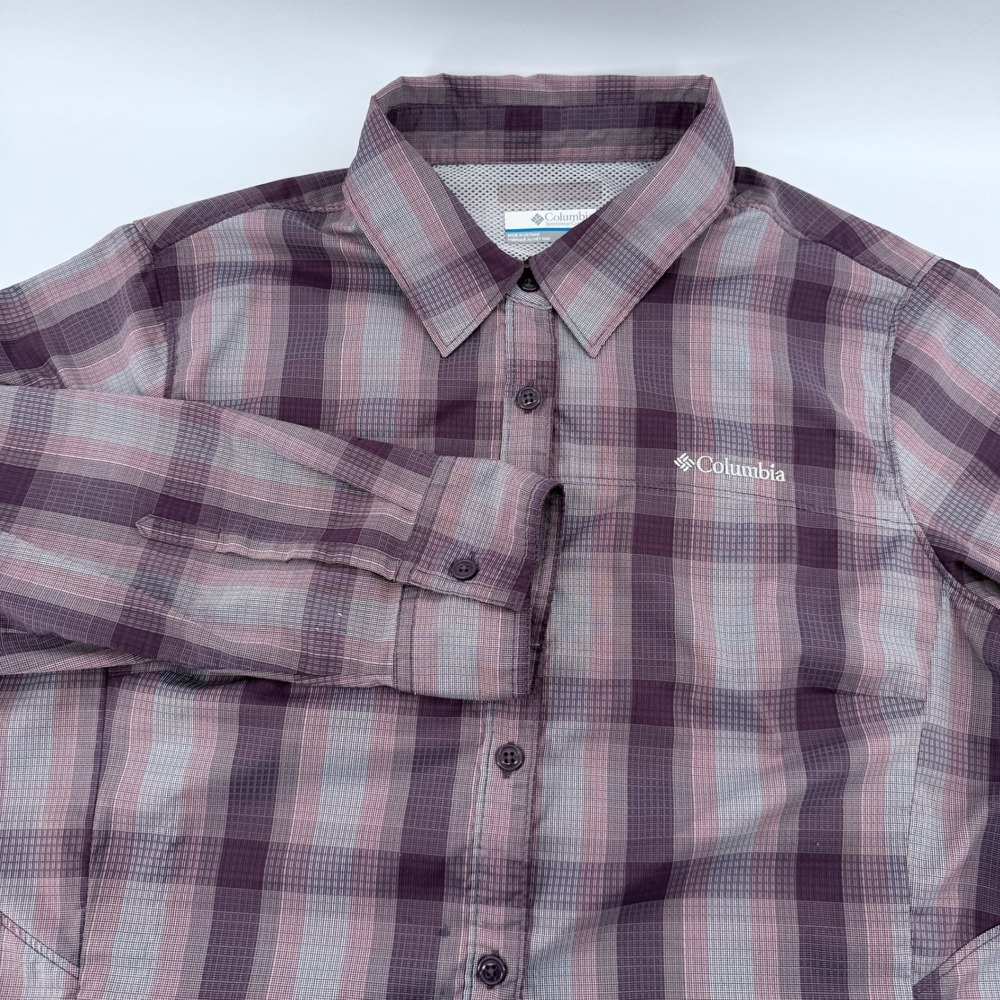 Columbia Sportswear Omni Shade Shirt Womens Size L Plaid Long Sleeve